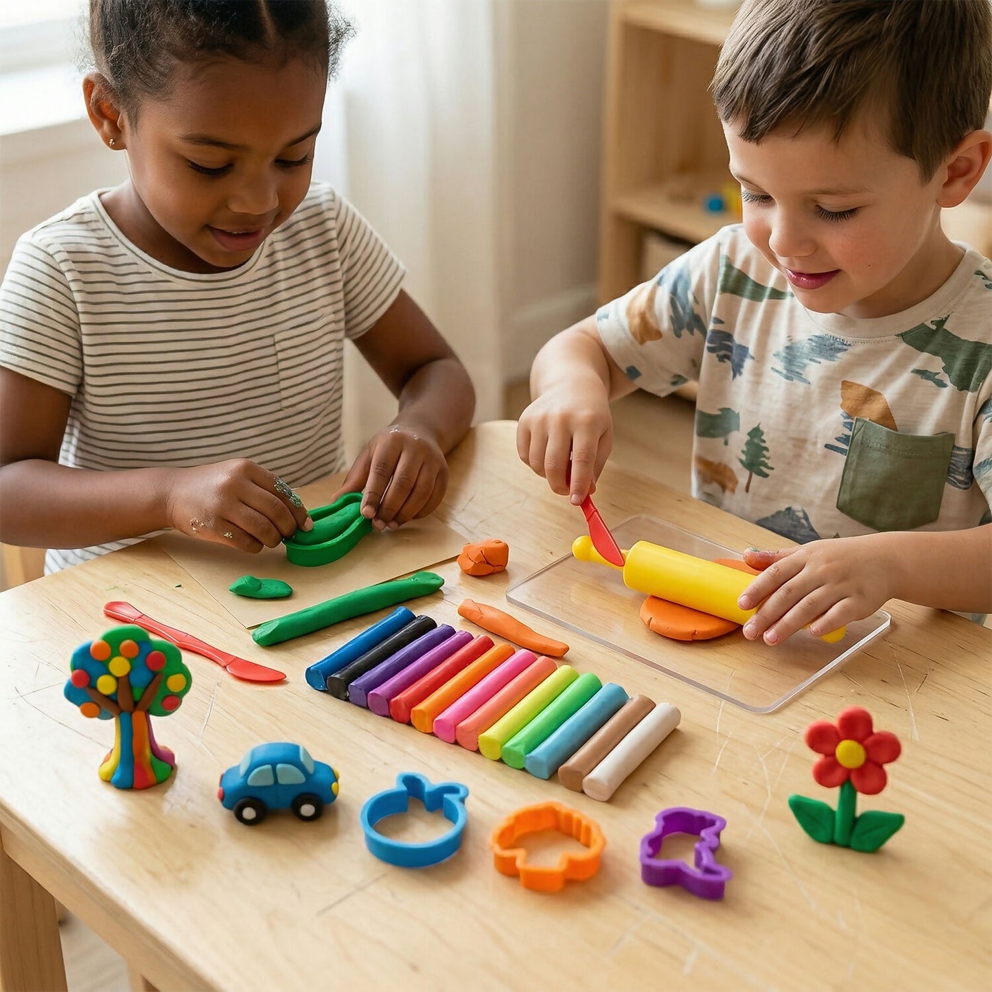 NARA 12 Color Modelling Clay Set with Tools – Kids DIY Creative Sculpting & Shape Cutter Kit (150 Gm)