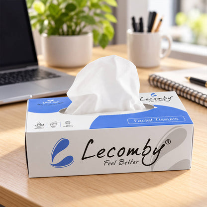 Soft Facial Tissue Paper Box, 2-Ply Pull-Out Tissues (1 Box)