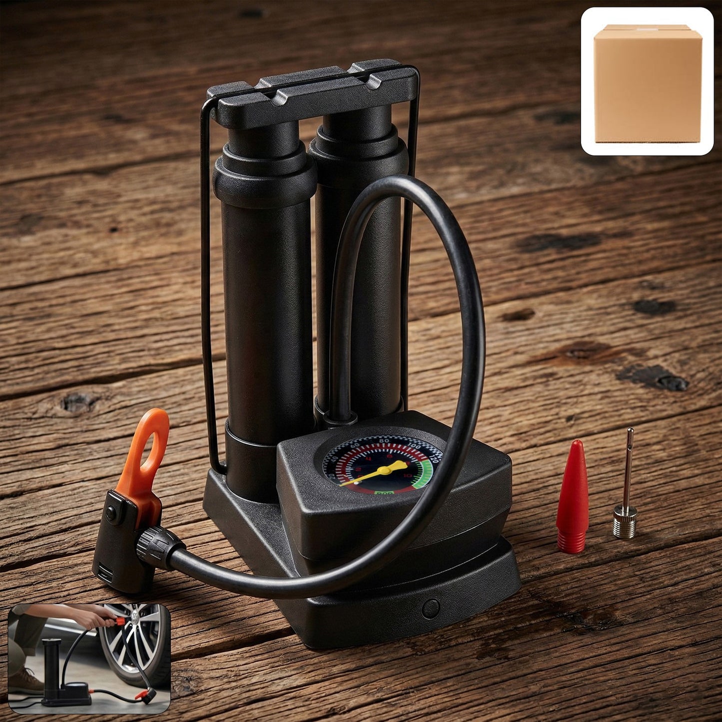 Double Cylinder Foot Air Pump top view