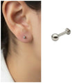 Silver Plated Labret Earring – Comfortable Flat Back Stud for Women
