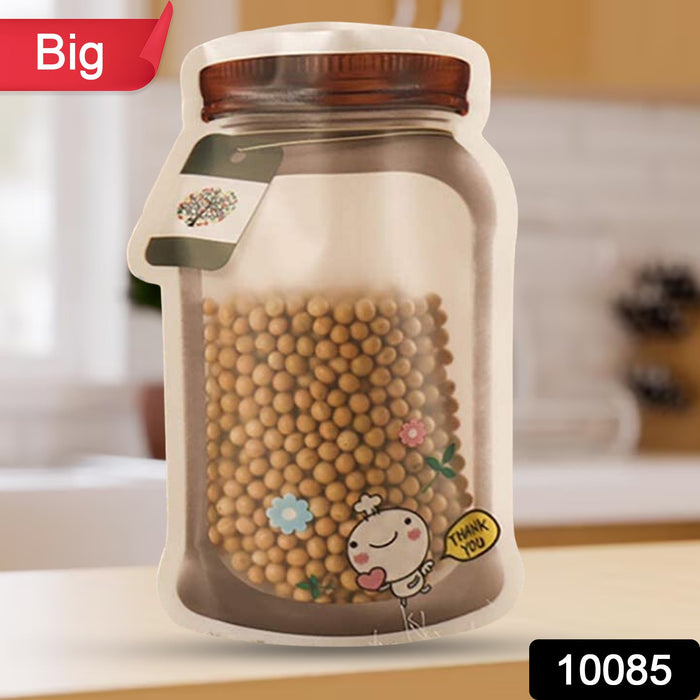 Plastic Transparent Big Jar Shaped Pouch With Zipper (1 Pc)