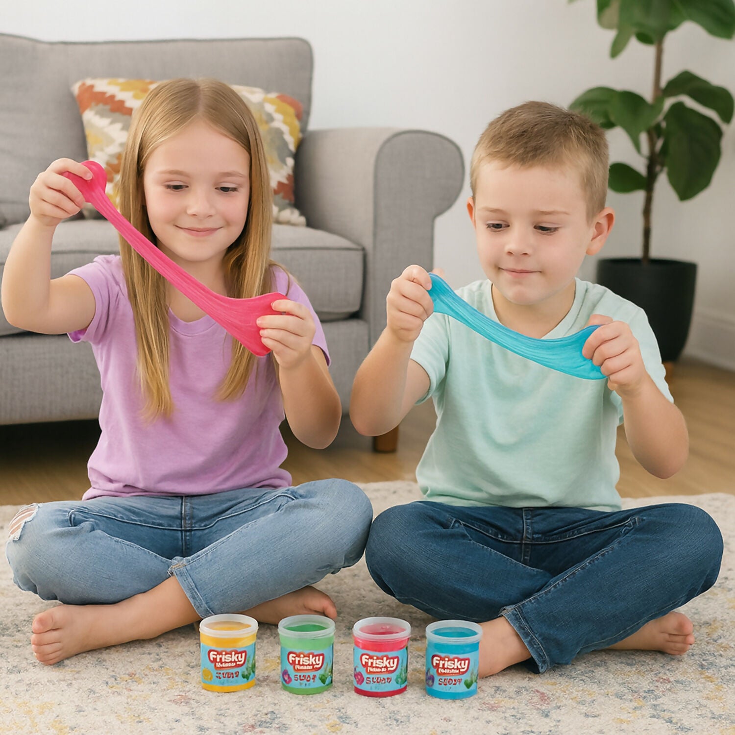 Khyati Frisky Clear Slime, Soft, Stretchy Fun Sensory Play Gel (1Pc/Mix Colour, 40 g)