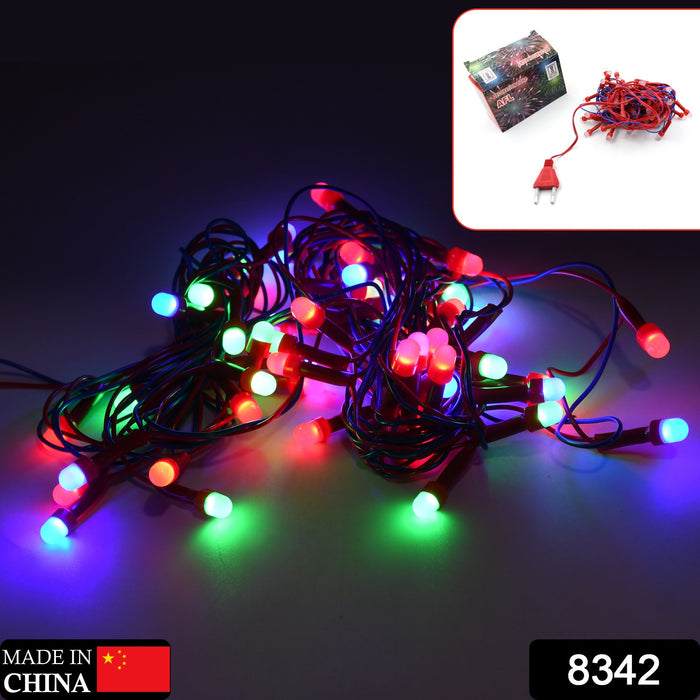 9Mtr Home Decoration Diwali & Wedding LED Christmas String Light Indoor and Outdoor Light ,Festival Decoration Led String Light, Multi-Color Light 8MM (90L 9 Mtr)