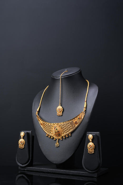 WOMENS CHOKER SET WITH EARRINGS WITH TIKA