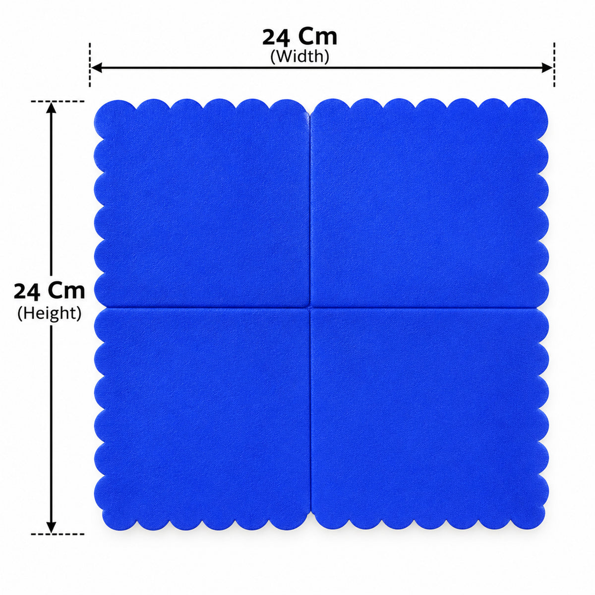 Blue Scalloped Edge Disposable Paper Napkins for Parties (30 Pc)