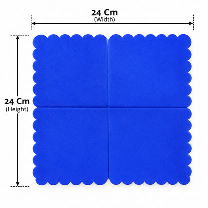 Blue Scalloped Edge Disposable Paper Napkins for Parties (30 Pc)