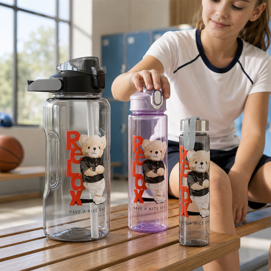 Travel Water Bottle Set of 3 - Leak-Proof & Lightweight