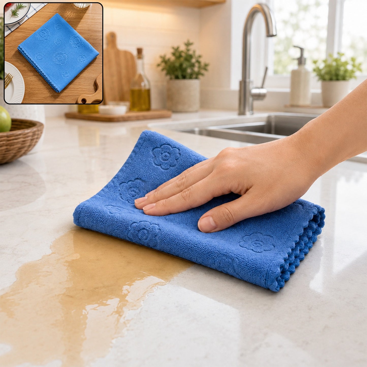 Kitchen Napkin 64x32 Cm Microfiber Towel for Drying and Wiping (1 Pc)
