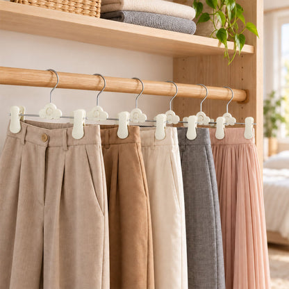 Adjustable Cloud Shape Pants Hangers with Clips for Trousers & Skirts (5 Pc)