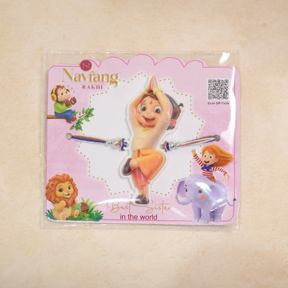 Playful Cartoon Rakhi Set with Choco Beats, Pack of 3