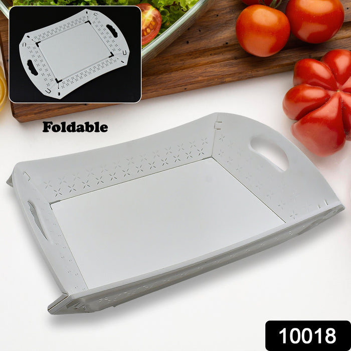 Foldable Serving Tray Plastic Serving Tray With Handle Serving Tray For Food, Kitchen, Outdoors, Restaurants (1 Pc)