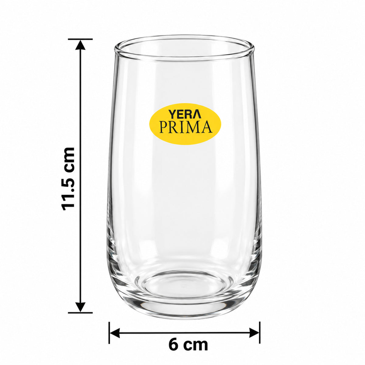Yera Prima Brussels Zest Clear Glass Tumbler Set for Water and Juice (6 Pc)