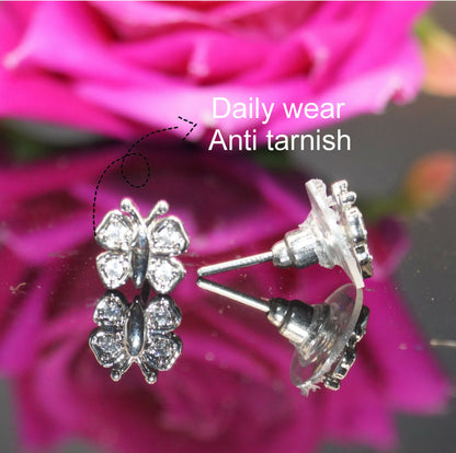 Diamond Butterfly Stud Earrings for women and girls