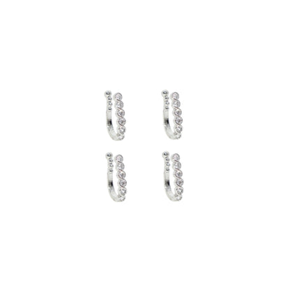 Non-Piercing AD Pave Nose Cuff | Multi-Color Stone Set Combo Pack of 4