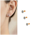 Gold Plated AD Flat Back Stud Earring – Secure & Comfortable Combo Pack