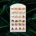 Set Of 12 Trendy Shapes Stud Earrings Combo