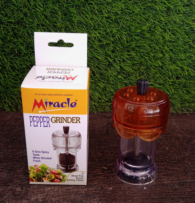 Miracle Transparent Plastic Salt and Pepper Grinder, Pepper Grinder Manual Pepper Grinding Tool, Pepper Crusher Grinder (1 Pc)