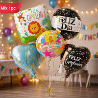 Feliz Cumpleaños Foil Balloon Mix – 1pc (Assorted Birthday Designs)