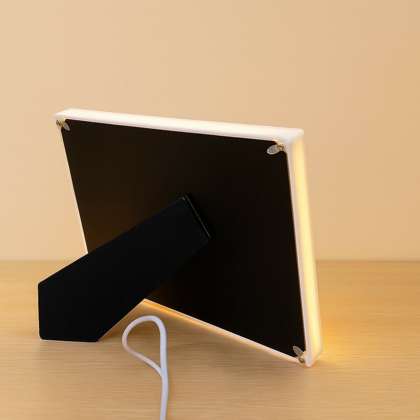 Premium LED Light Photo Frame for Home Decor | 6x4 Inch Illuminated Photo Frame with Warm White LED Border & Rose Floral Decoration | USB Powered Night Light Picture Frame for Bedroom, Living Room & Gifting