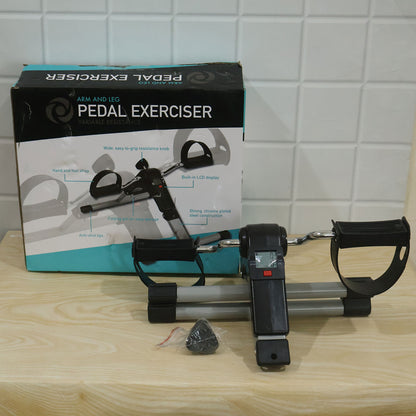 Foldable Mini Cycle Pedal Exerciser with Resistance Knob and Display (1 Set)
