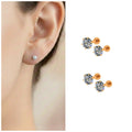 Gold Plated AD Flat Back Stud Earrings – Comfortable Everyday Wear Combo