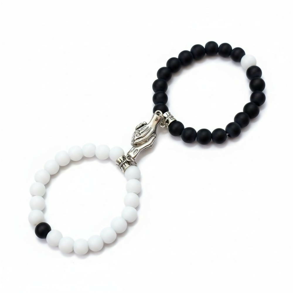 Side view of Trendy Couple Hand Bracelet showcasing details