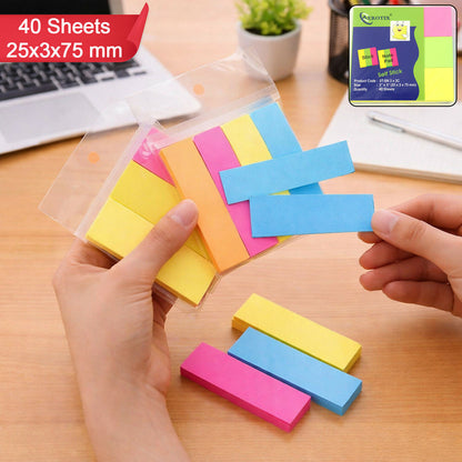 Self Sticky Notes Pad 3 Multicolour with Strong Adhesive (25×3×75 mm, 40 Sheets, 6 Pack Combo)