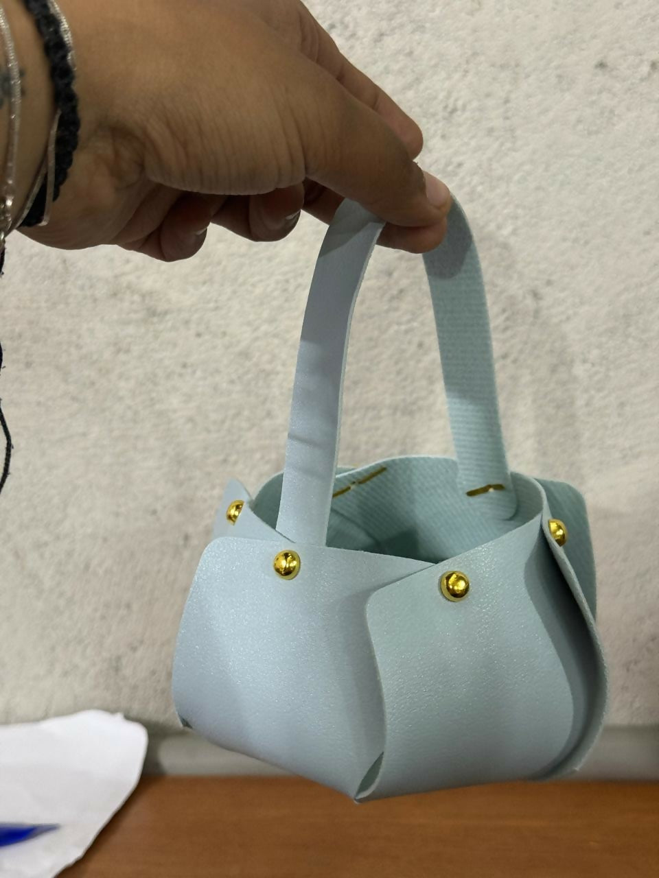 Mini Handheld Bag for Women with Structured Design | Compact Casual & Gift Purse (BLUE)