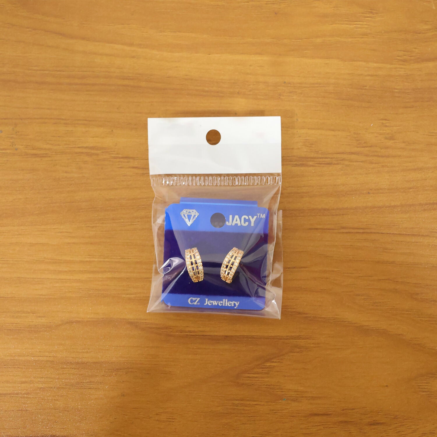 Elegant Gold Finish Double Line Stone Studded Hoop Earrings for Women