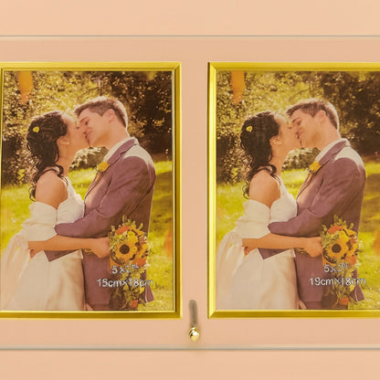 Double Photo Frame with Glass Stand for Table, Home Décor & Gifting