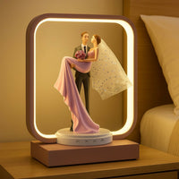 Romantic Couple LED Night Lamp | Bride & Groom Figurine with Soft Warm Light | Wedding Anniversary, Valentine Gift, Home Decor Table Lamp for Bedroom & Living Room