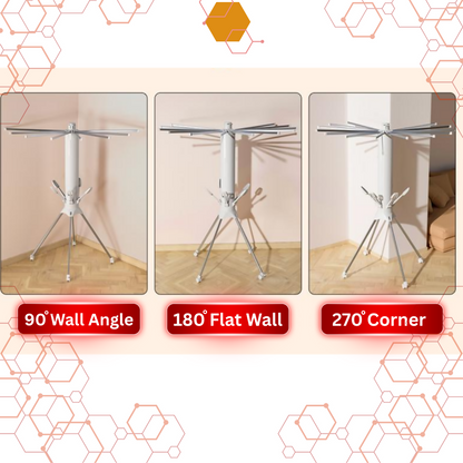 Octopus 16 Rail Cylinder Cloth Drying Stand With Shoe Dryer | 4 Legs |Multi Layer