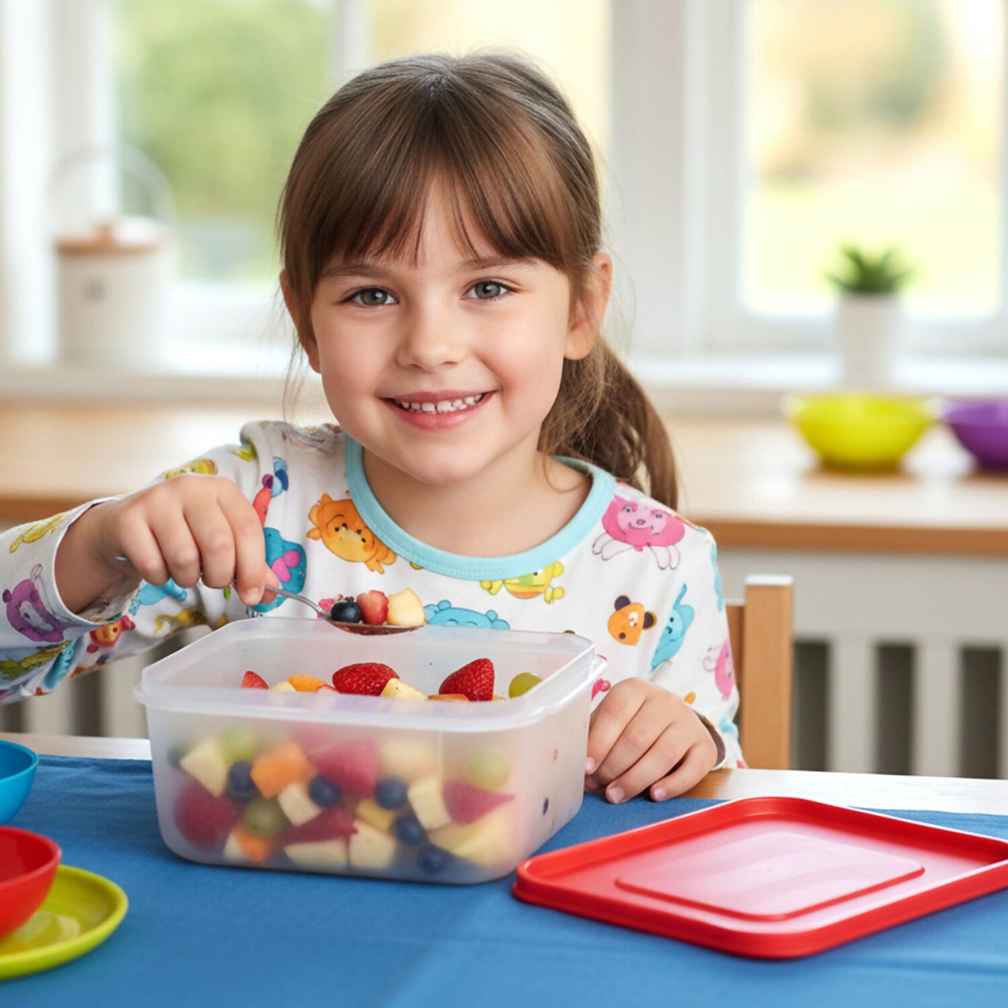 Plastic Food Storage Container Set – 3 Pieces Kitchen Storage Box Set (800 ml, 1600 ml, 2400 ml)