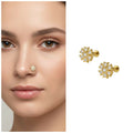Gold Plated Floral Nosepin Stud – Elegant Combo Pack of 2
