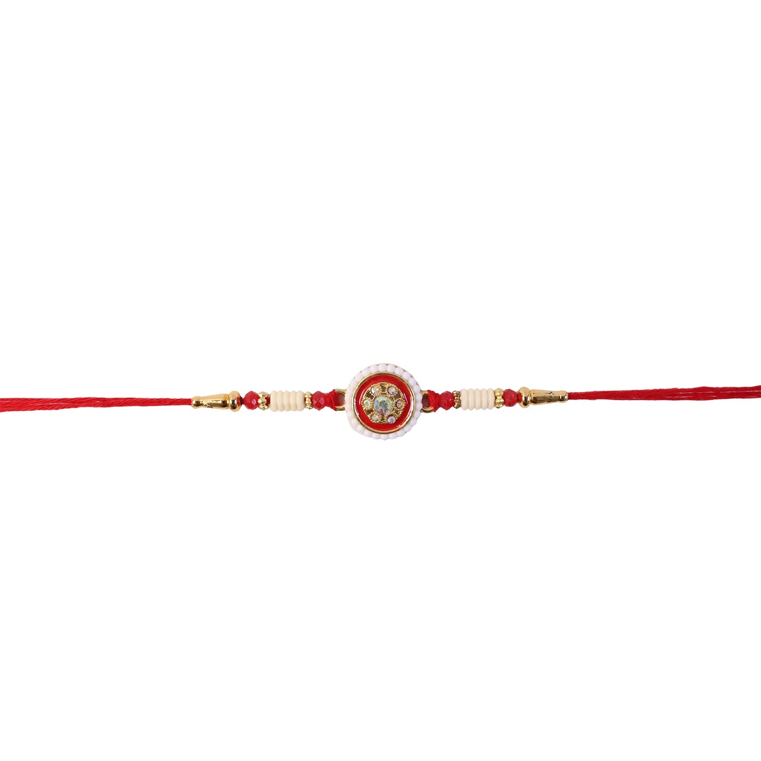 Elegant Kundan Pearl Border on Rakhi