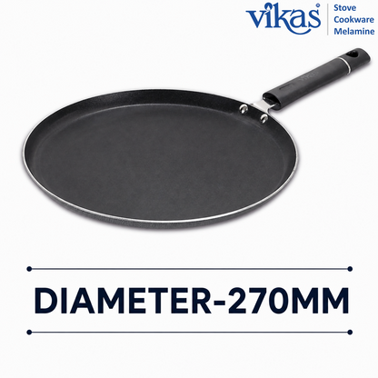 Close-up of Vikas Dosa Tawa ergonomic Bakelite handle