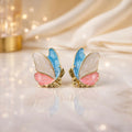 Elegant Butterfly Stud Earrings – Graceful Enamel Design for Women and Girls