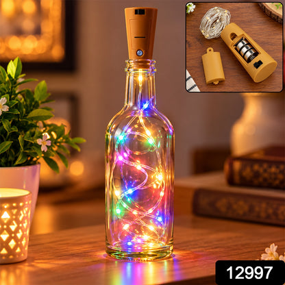 Bottle Cork Copper Wire Light for Home Decor, Multicolour LED Lights (1 Pc)