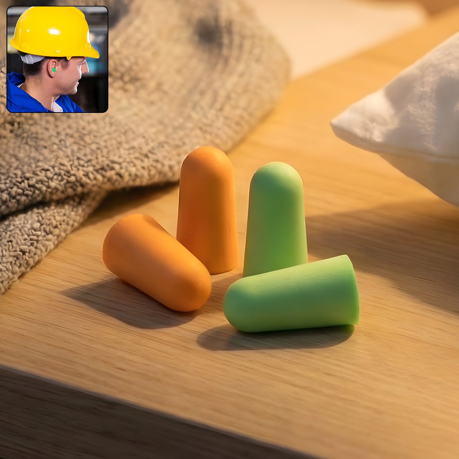 Reusable Noise Reduction Foam Ear Plugs (2 Pair Set)