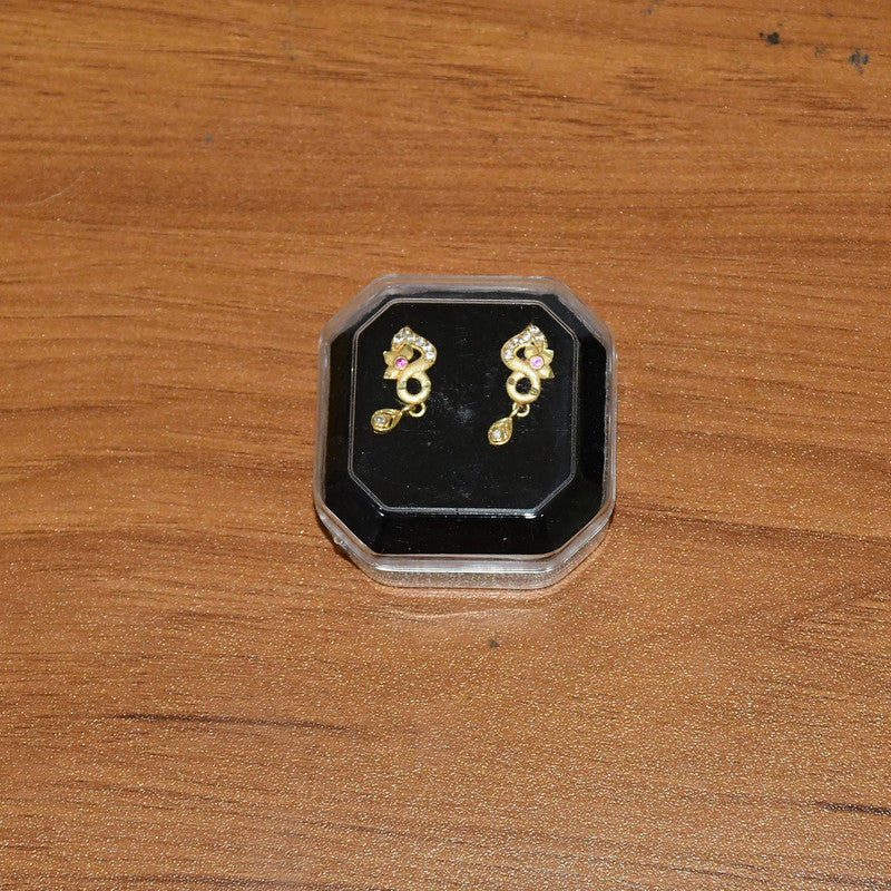 Premium Gold Plated Designer Earrings with Ruby & Crystal Drops