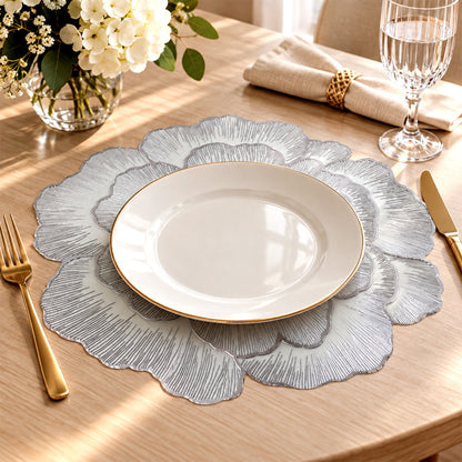 Round Floral Kitchen Table Mat, Heat Resistant PVC Placemat for Dining (1 Pc)