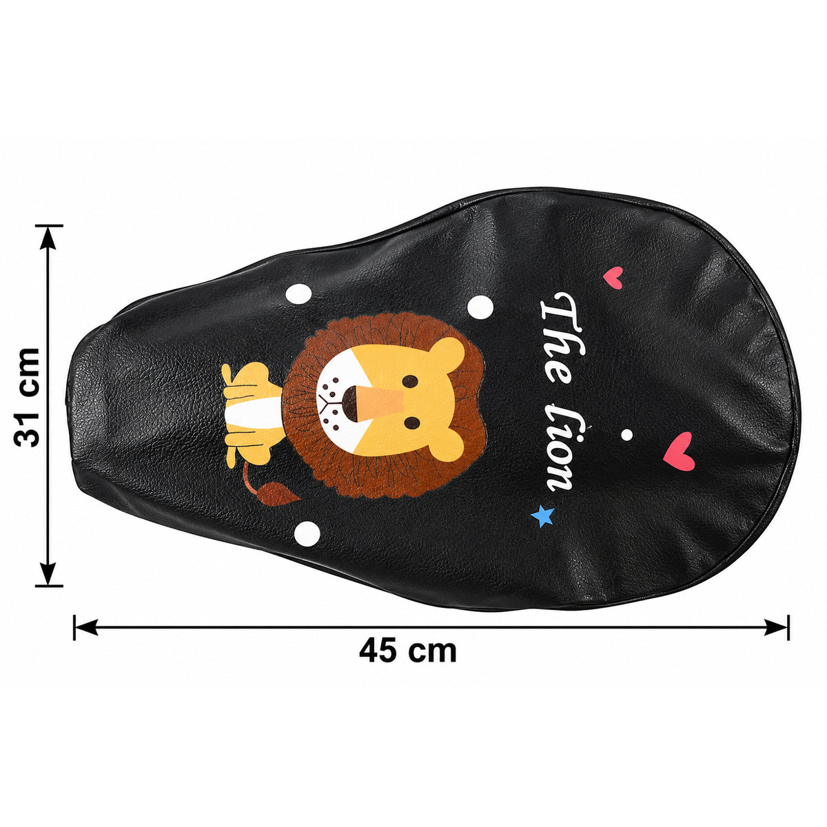 Scooter Seat Cover with Cartoon Lion Print and Elastic Fitting Edge (1 Pc)