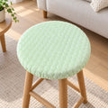 Textured Round Stool Cushion Cover with Elastic Edge (1 Pc, 26 x 26 Cm)