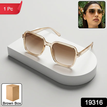 Square Retro Sunglasses for Men and Women with Gradient Tinted Lenses (1 Pc)