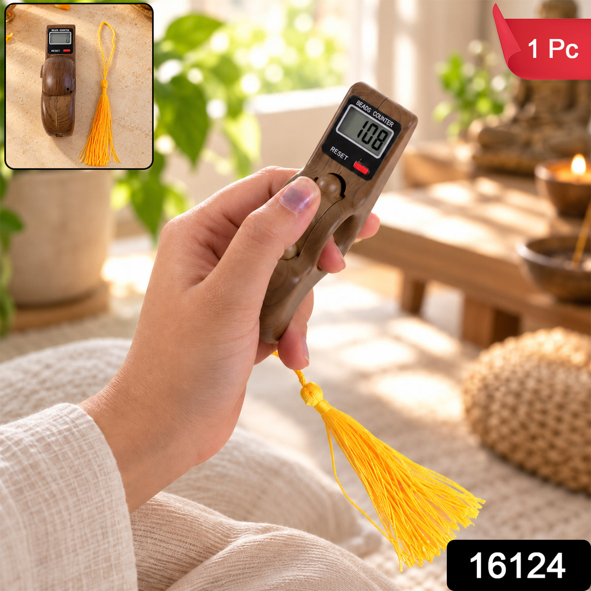 Digital Finger Tally Counter with LCD Screen, Reset and Tassel (1 Pc)