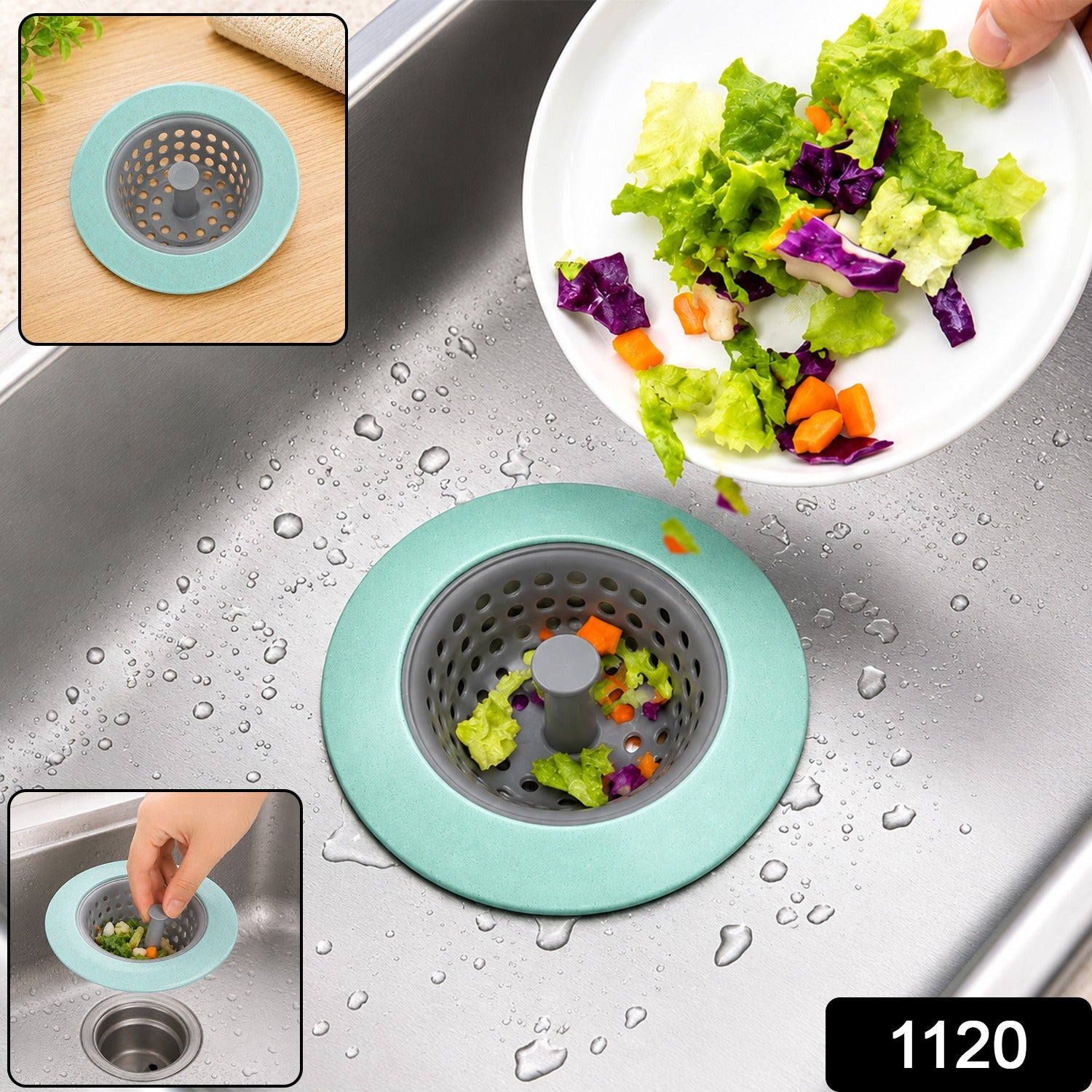 Round Silicone Sink Strainer Drain Basket Filter for Kitchen (1 Pc)