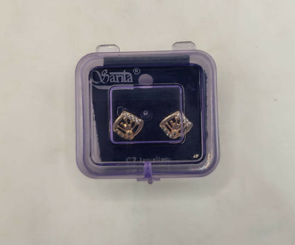 Rose Gold Plated Crown Stud Earrings for Daily Wear for women and girls