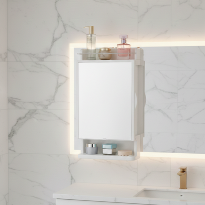Professional Wall-Mount Makeup Studio With High-Gloss Finish & Mirror