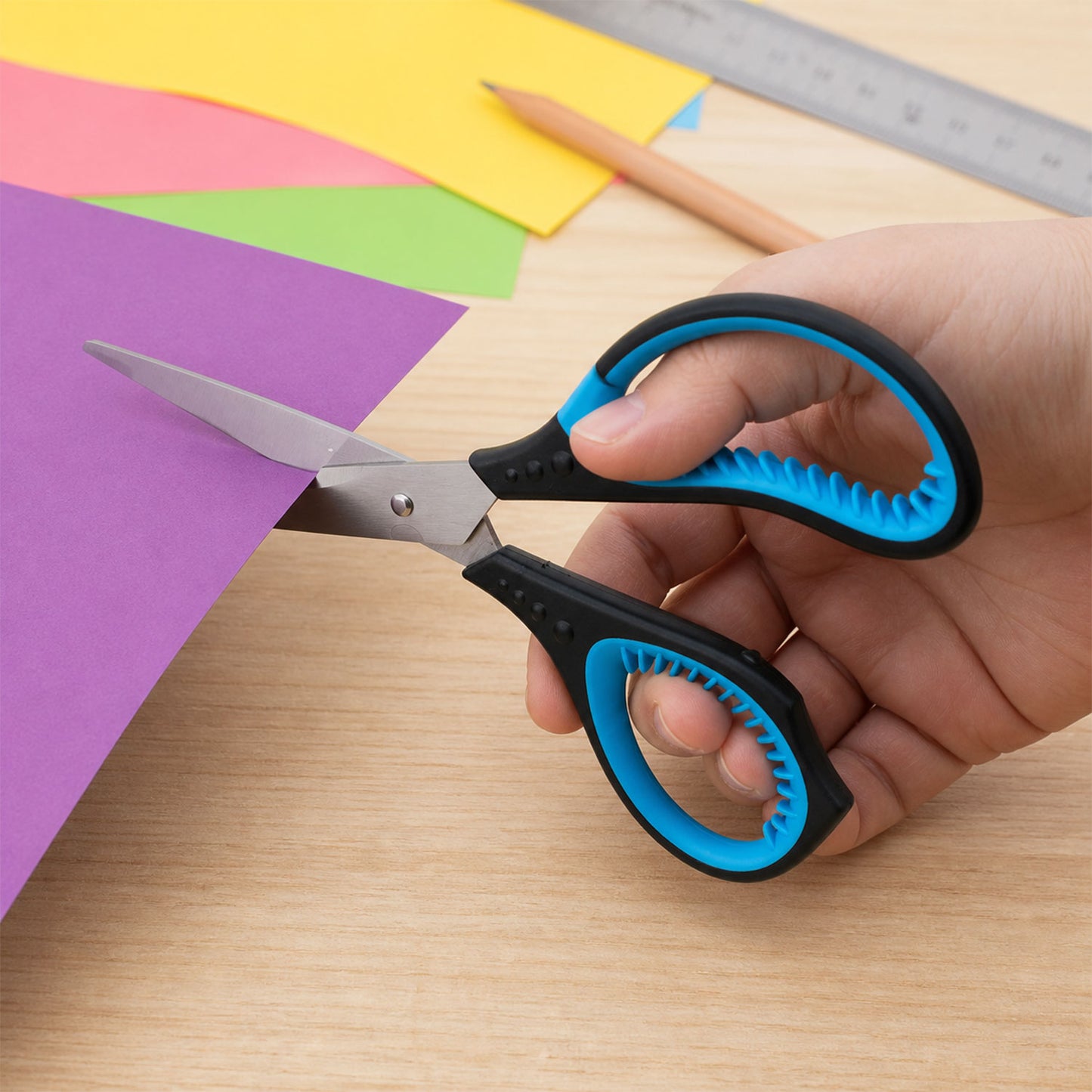 Soft Grip 8.25 Inch Stainless Steel Scissors for Office, Home, Craft & Paper Cutting