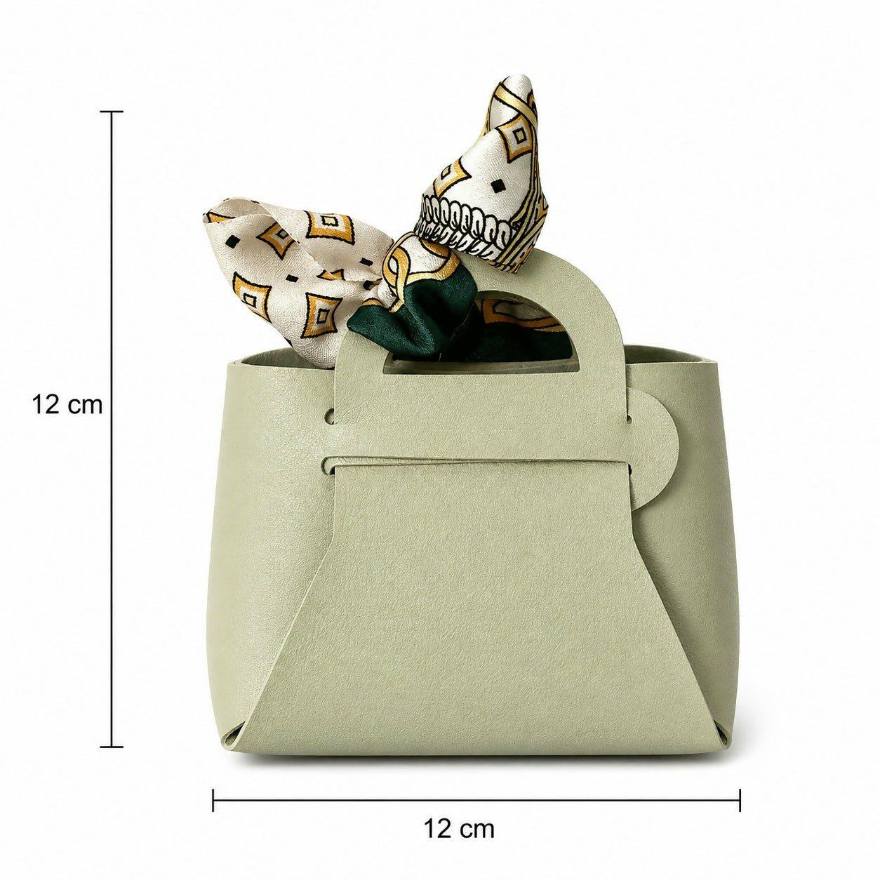 Mini handbag style organizer on a desk for cosmetics